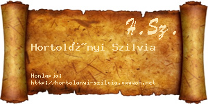 Hortolányi Szilvia névjegykártya