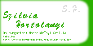 szilvia hortolanyi business card